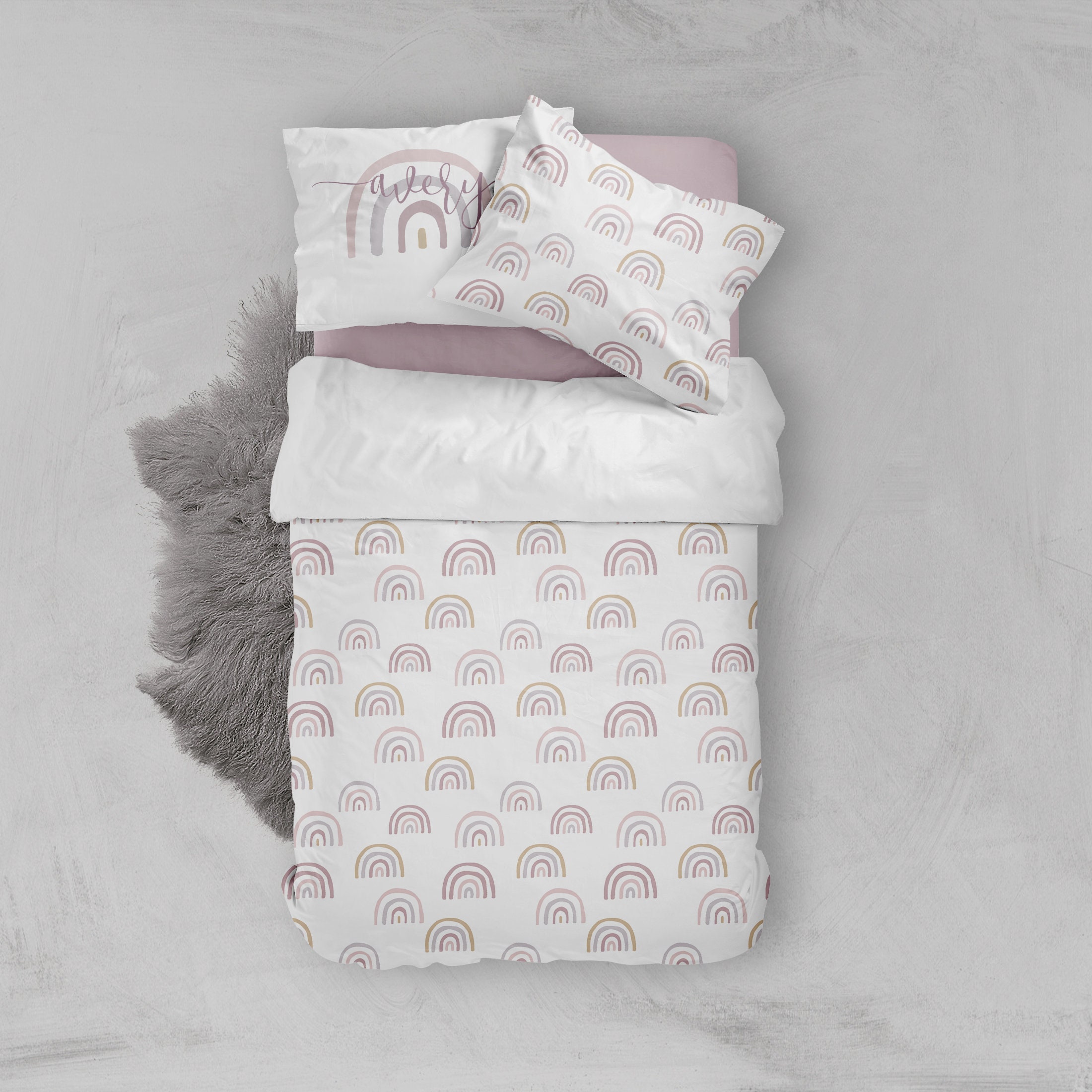 Rainbow Girl Bedding Set Girls Room Twin Full Toddler Etsy