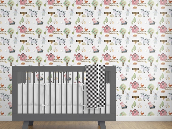 Removable Wallpaper Farm L And Stick Farmhouse Removable Wallpaper Farm L, Farm Wallpaper For Kids