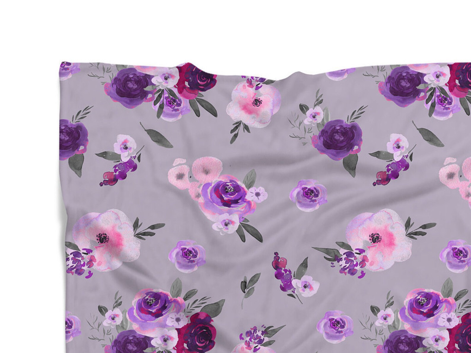 Purple Floral Baby Girl Crib Bedding Nursery Set Mauve Etsy