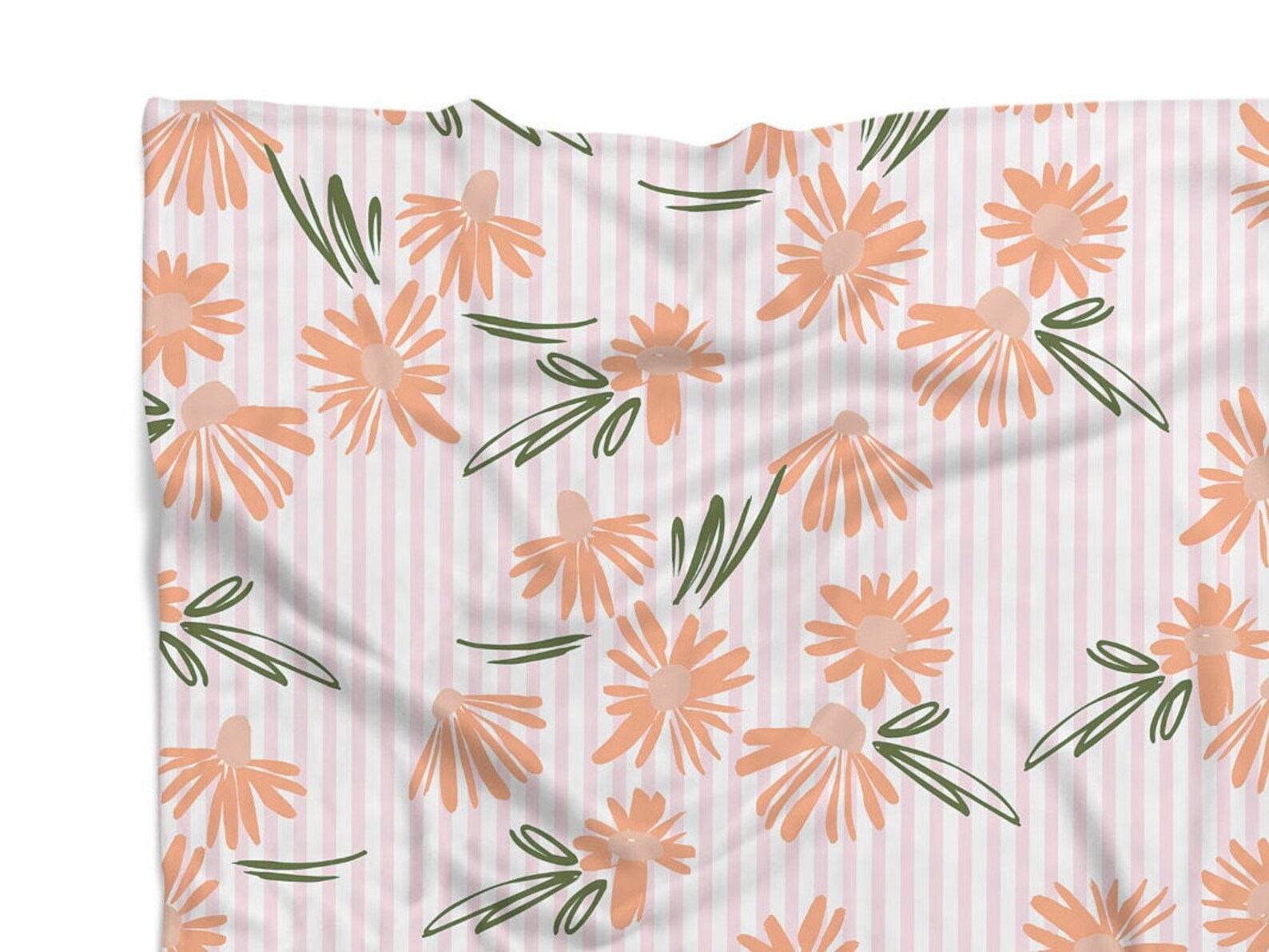 Baby Girl Crib Bedding Peaches Nursery Abstract Floral Baby Etsy