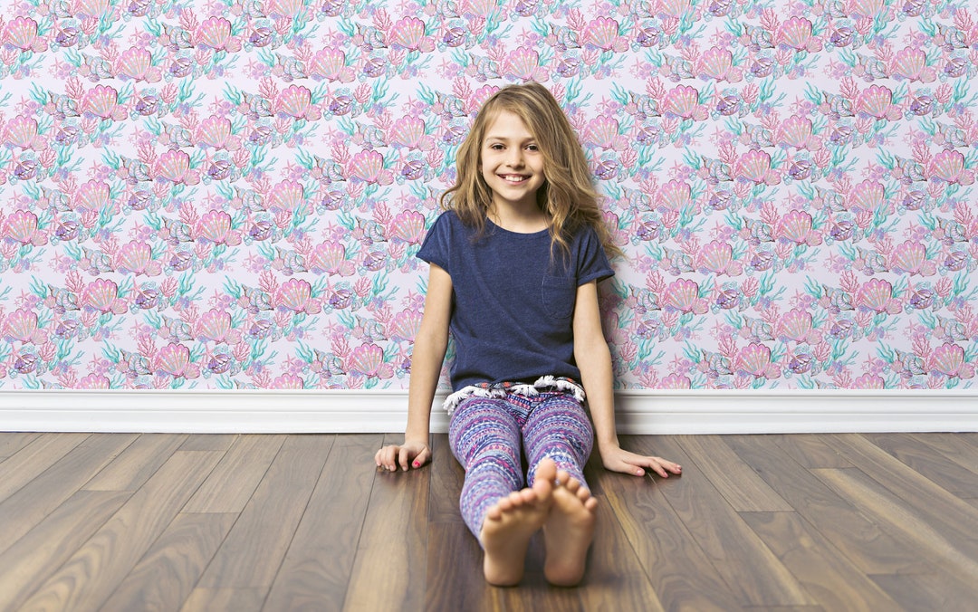 Mermaid Wallpaper Ocean Removable Wallpaper Ocean Peel Etsy