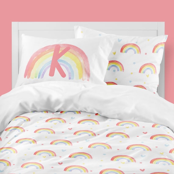 girls rainbow bedding