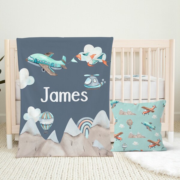 Airplane Nursery Bedding Etsy