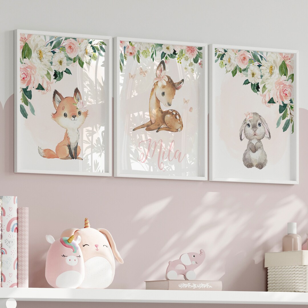 Nursery Wall Art, Woodland Decor, Baby Nursery Decor, Woodland Crib