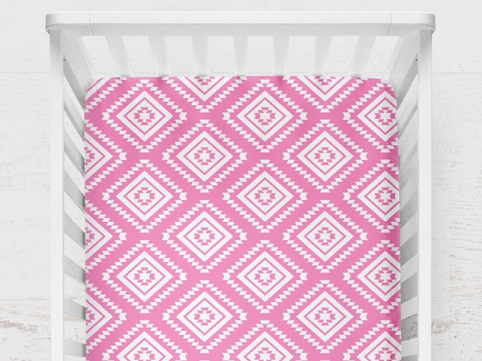 Girl Crib Sheet Pink Baby Nursery Tribal Nursery Decor Etsy