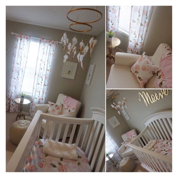 baby girl nursery bedding and curtains