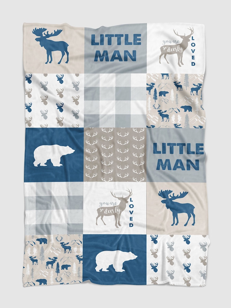 Boy Crib Bedding Woodland Nursery Plaid Baby Bedding Little Etsy