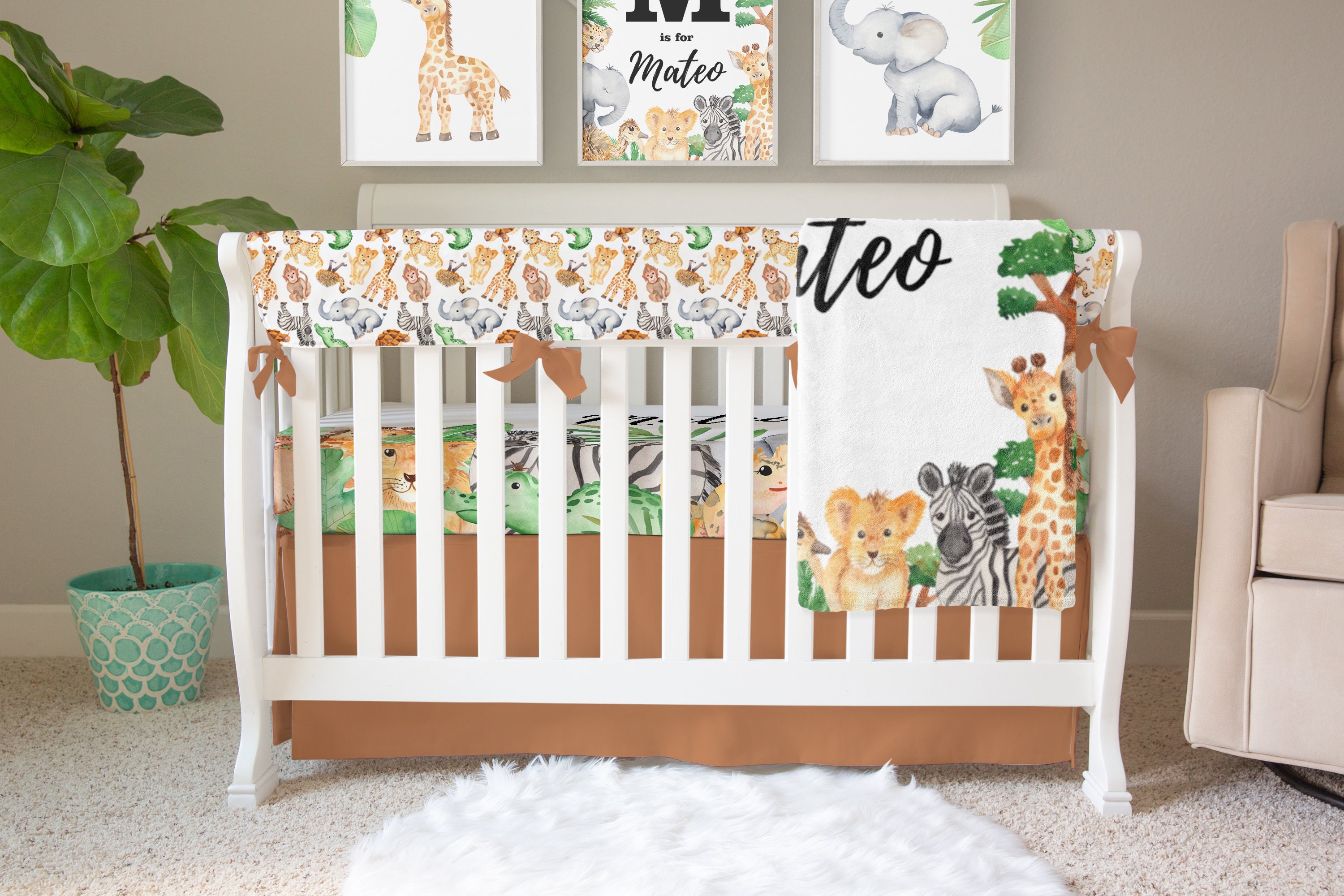jungle cot sheet