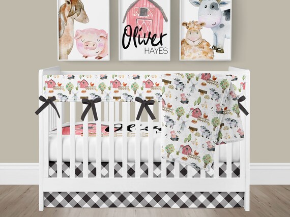 farm animal crib set