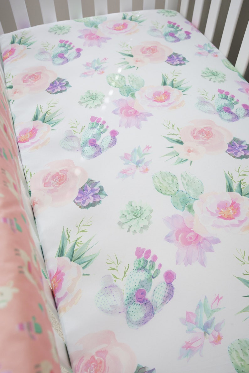 Boho Crib Bedding Set Floral Baby Bedding Desert Nursery Etsy