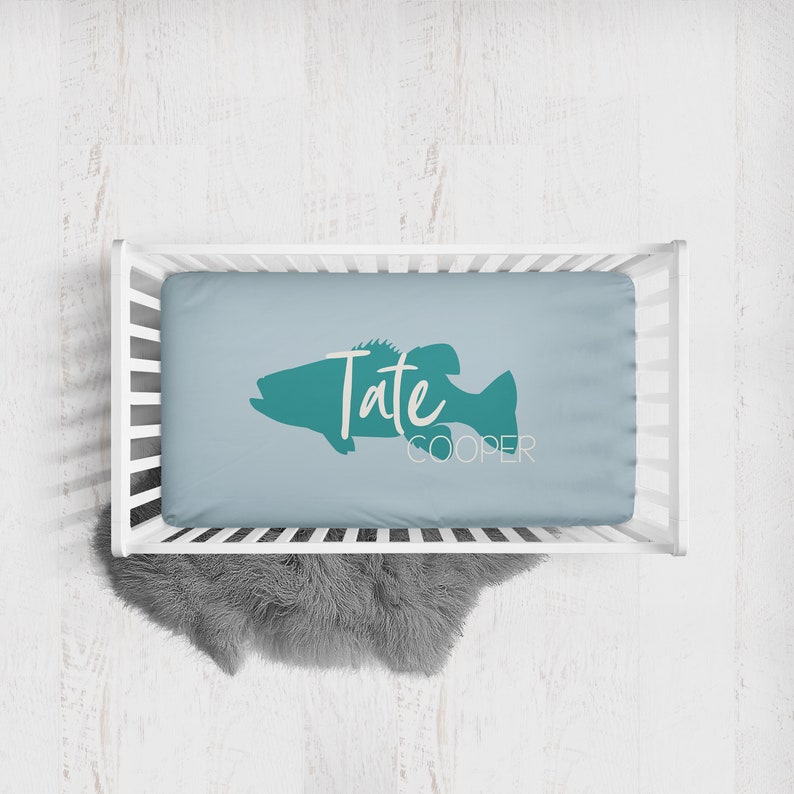 Gone Fishing Baby Boy Crib Bedding Set Boy Nursery Patchwork Etsy