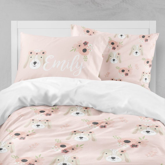 Puppy Bedding Girls Room Bedding Set Dog Toddler Etsy