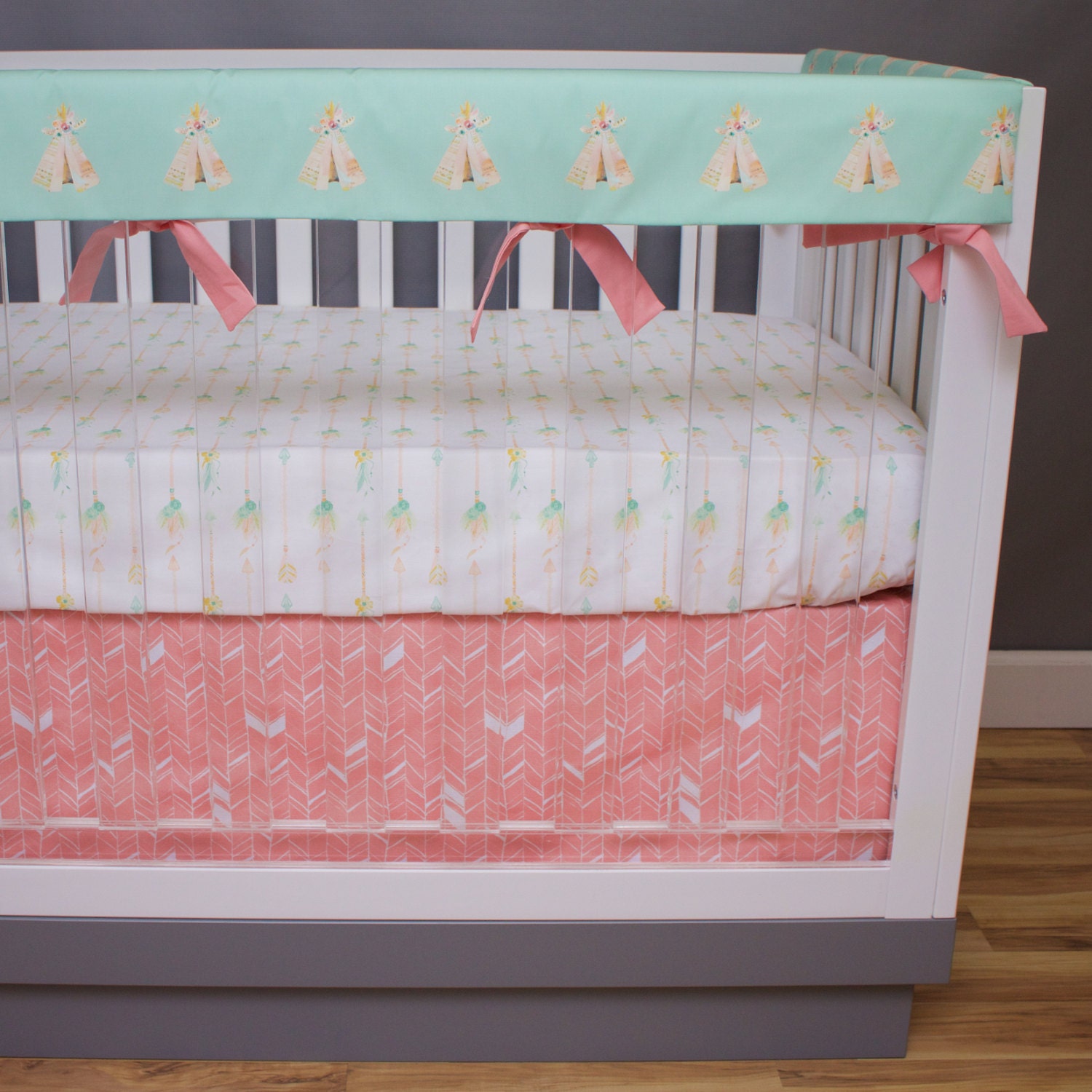 Baby Girl Crib Bedding Boho Bohemian Nursery Baby Bedding Etsy