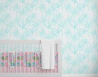 Preppy Summer Palm Trees Peel & Stick Wallpaper