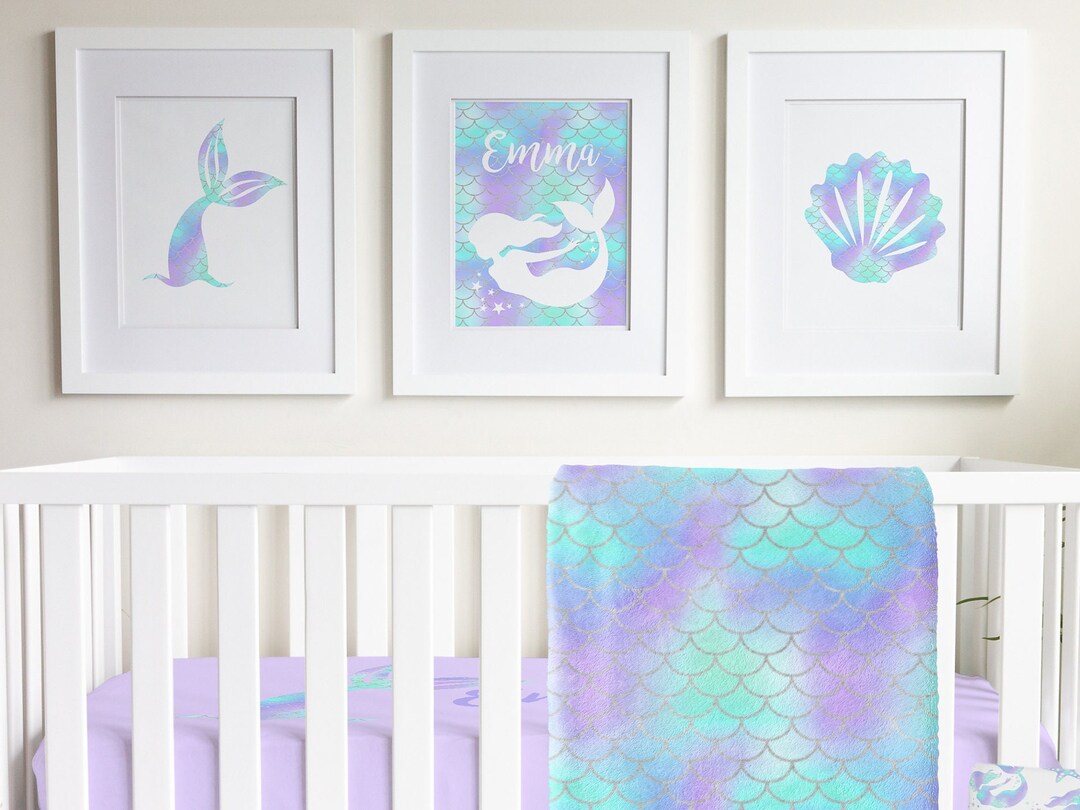 Nursery Wall Art Mermaid Decor Girl Nursery Decor Mermaid - Etsy