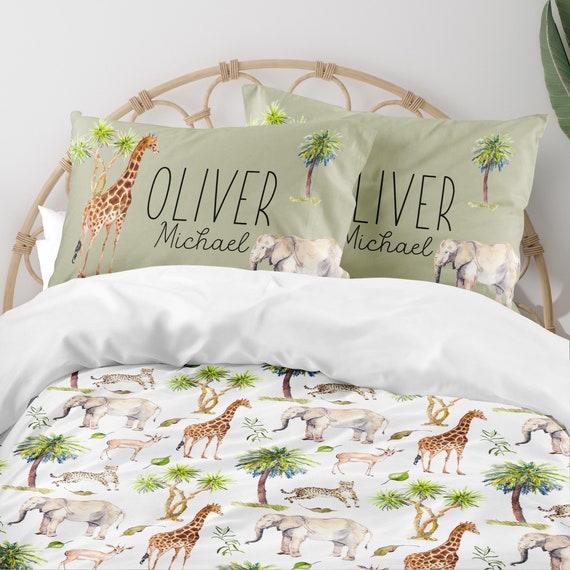 Safari Bedding Set Safari Bedroom Jungle Boys Bedding Animal Comforter Duvet Cover Toddler Twin Full Queen King Pillowcase Etsy