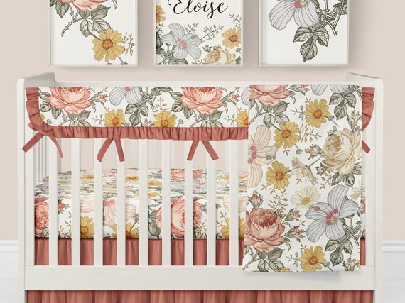 vintage floral baby bedding