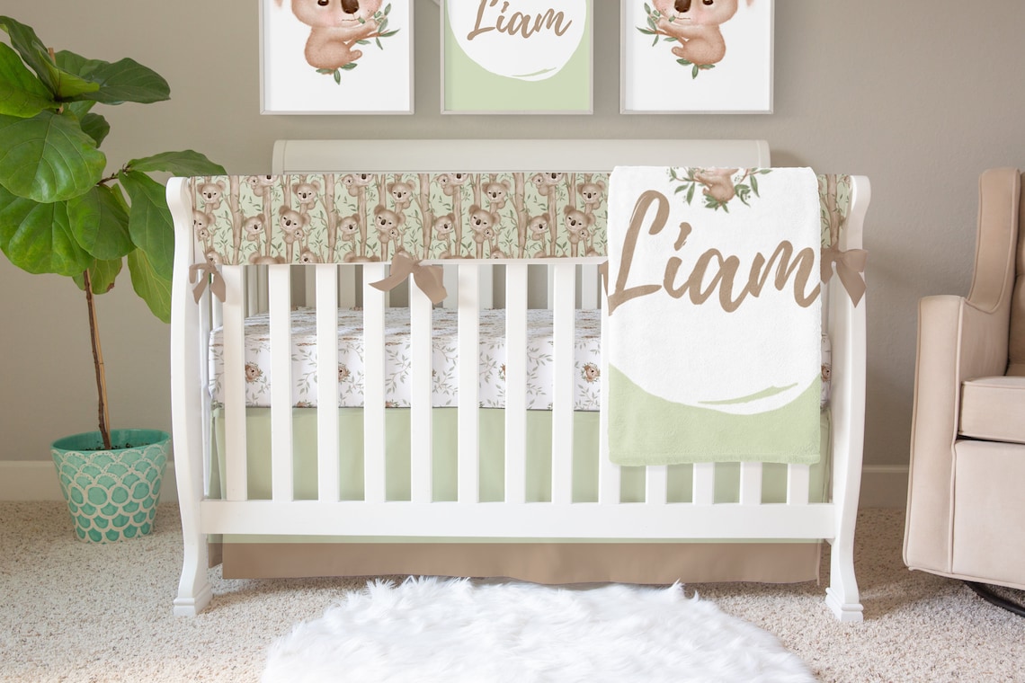 Koala Bear Crib Bedding Set Boy Baby Bedding Gender Neutral Etsy