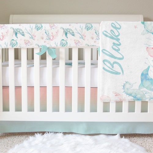 SEA TURTLE CRIB Bedding Set Ocean Nuersery Girl Baby Etsy