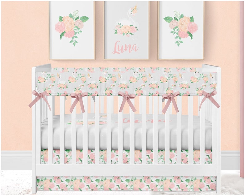 swan crib bedding set