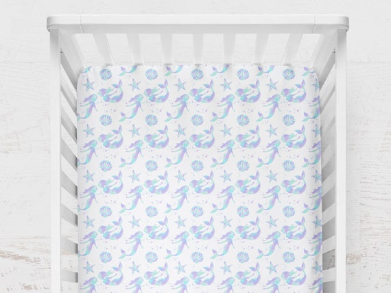 Mermaid Crib Bedding Baby Girl Nursery Baby Bedding Set Mermaid Scales Crib Skirt Crib Sheet Minky Blanket Purple Teal Aqua Etsy