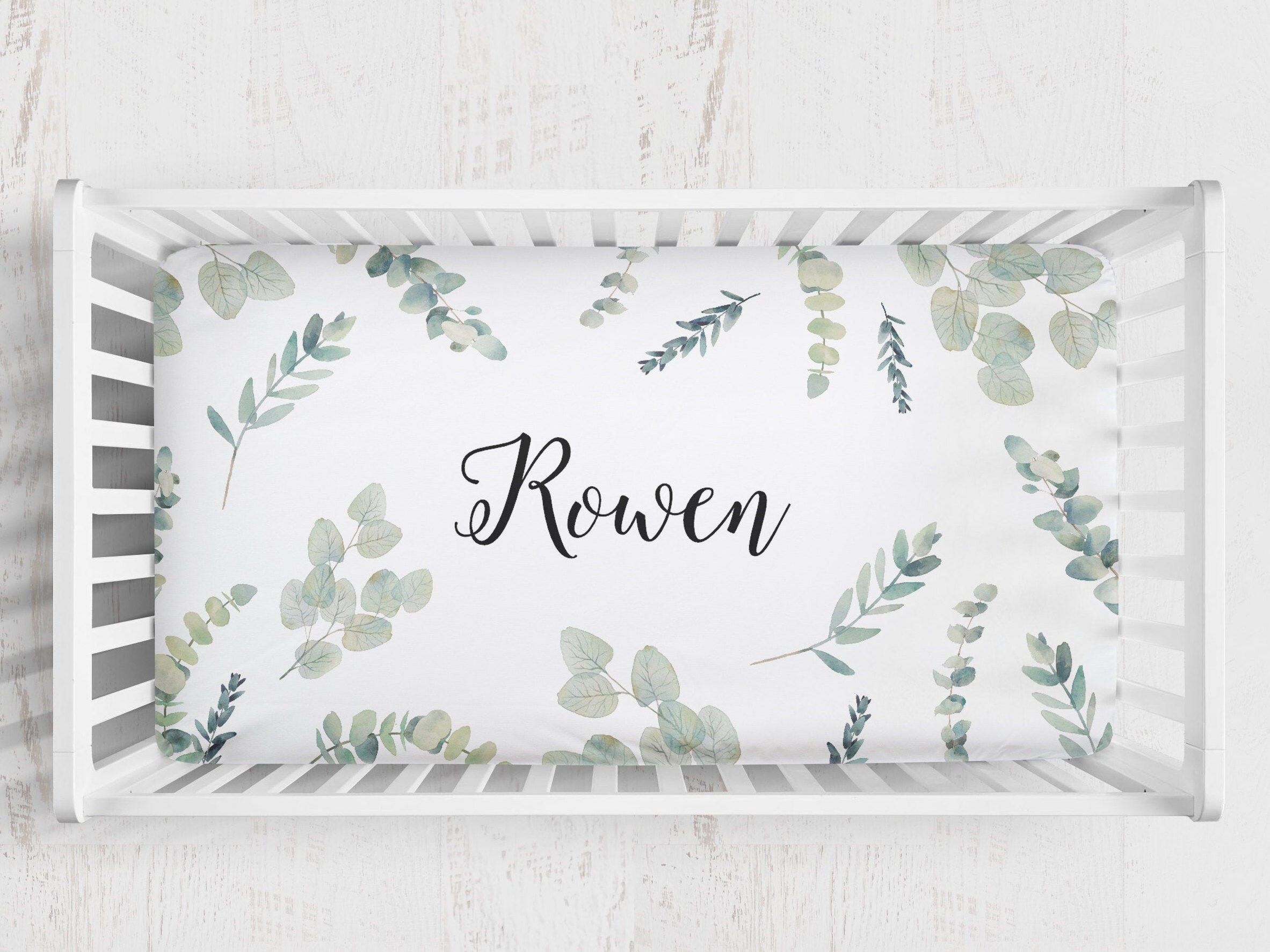 greenery crib bedding