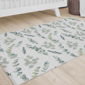 Going Green Teppich, Grüner Teppich, Babyteppich, Kleinkind, Kinderzimmer, Neutrales Kinderzimmerdekor, geschlechtsneutral, Blatt, Natur, Mädchen, Junge