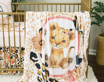 Babydeken luipaardprint: gepersonaliseerd ledikantlaken, decoratie meisjeskamer