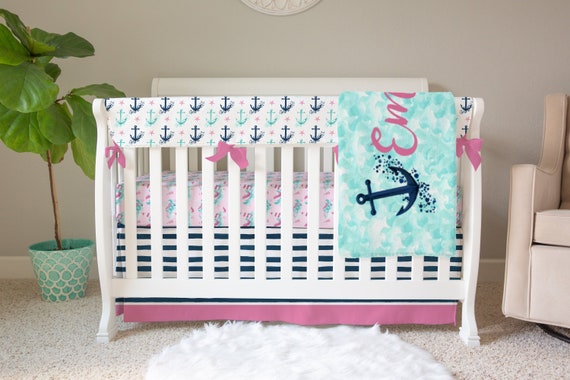 girl nautical crib bedding