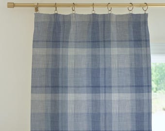 Plaid Nursery Curtains: Adventure Boy Room Decor, Blackout or Sheer