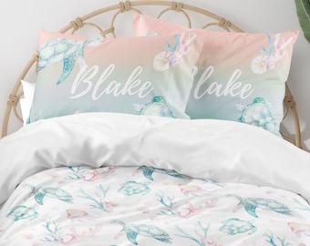 Sea Turtles Bedding Set: Ocean Comforter & Duvet Cover