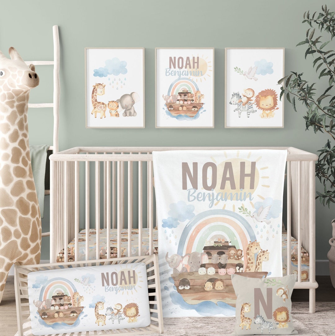 Noah's Ark Crib Bedding for Your Baby Boy or Neutral Nursery Decor
