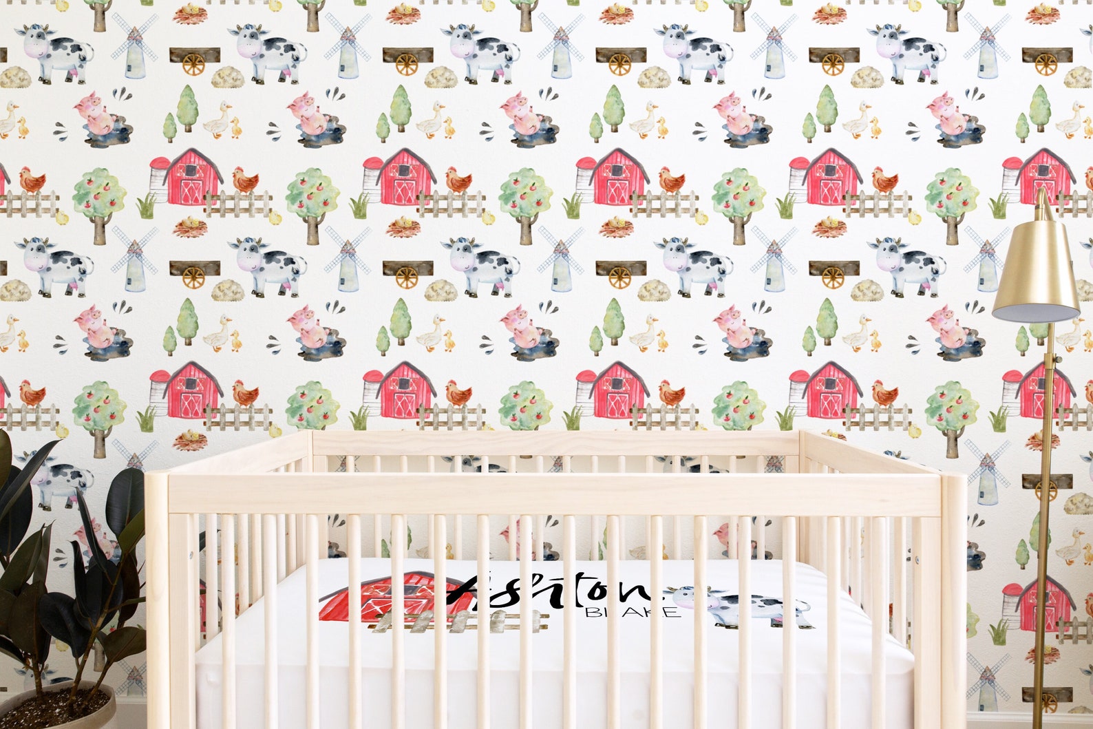 Removable Wallpaper Farm Wallpaper Peel and Stick Farmhouse Etsy