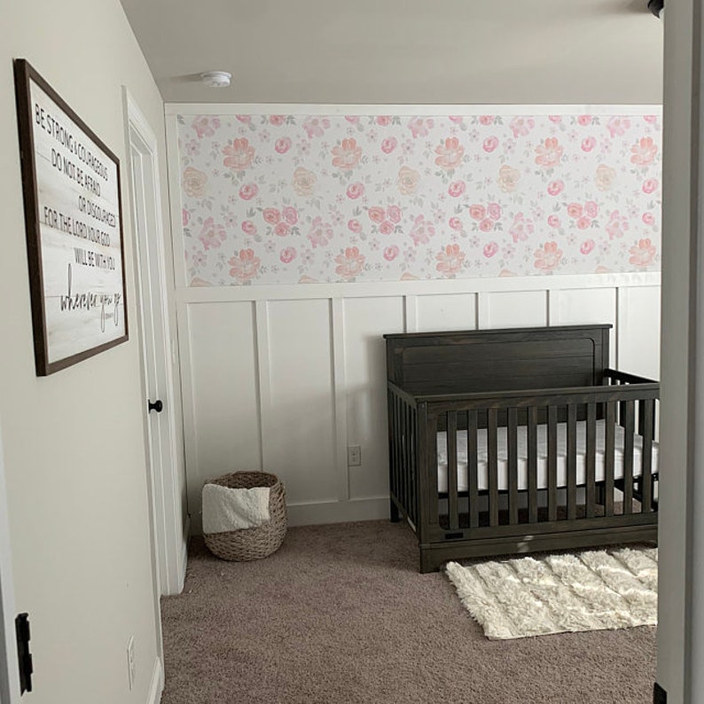 Removable Wallpaper Floral Wallpaper Watercolor Floral Etsy