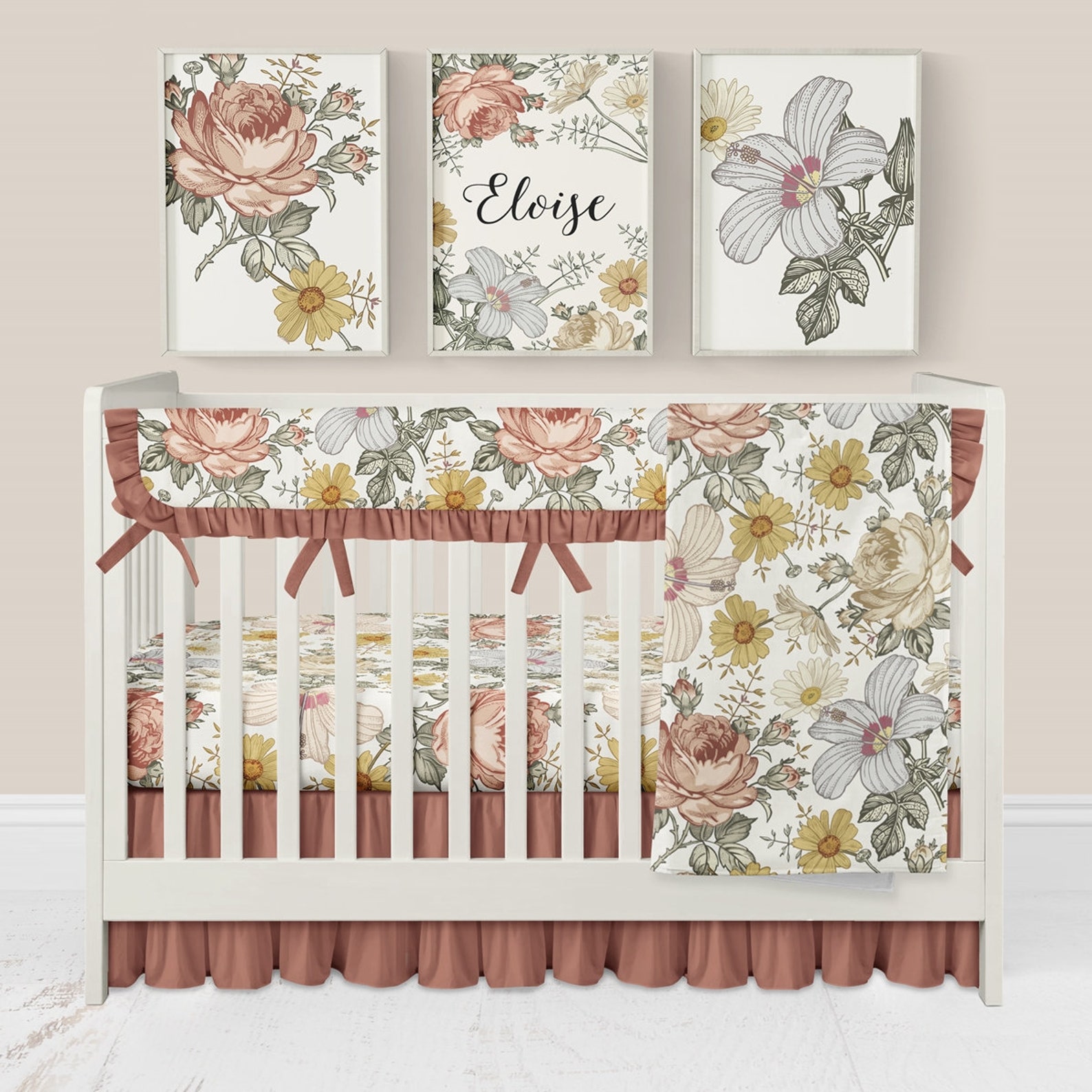 Vintage Style Floral Bedding Set Comforter Duvet Cover Etsy