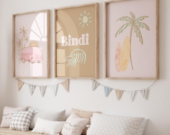 Nursery Art Trio | Ocean Surfer Girl