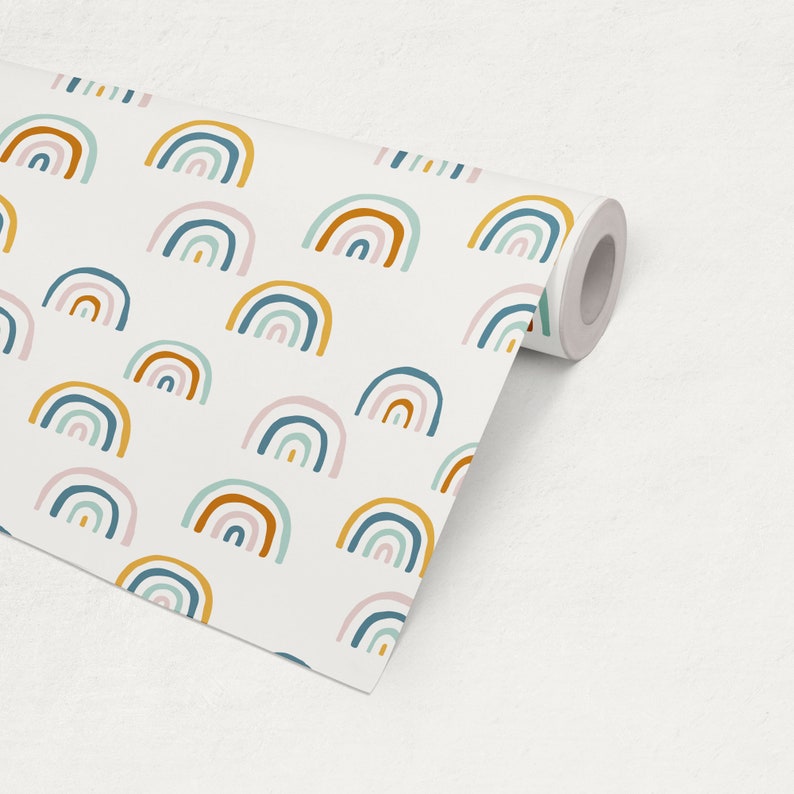 Removable Wallpaper Rainbow Wallpaper Peel and Stick Boho Etsy