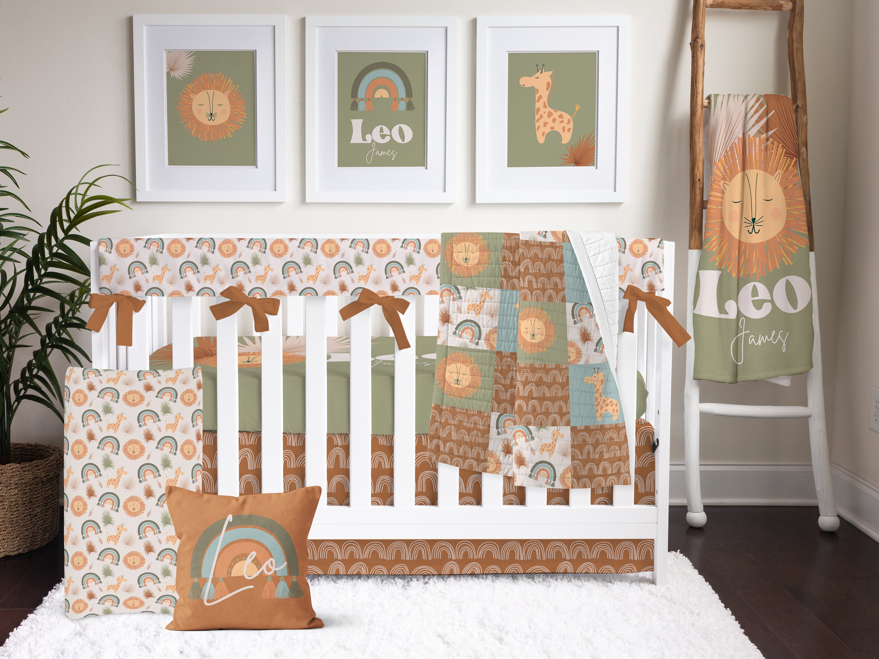 Baby Boy Crib Bedding Set Jungle Nursery Bedding Safari Etsy