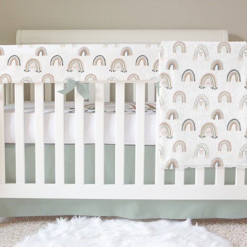 Rainbow Baby Boy Crib Bedding Set Gender Neutral Boho Mint Etsy