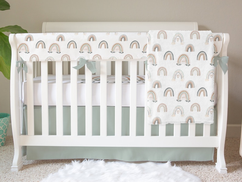 Rainbow Crib Bedding Boy Baby Bedding Gender Neutral Nursery Etsy