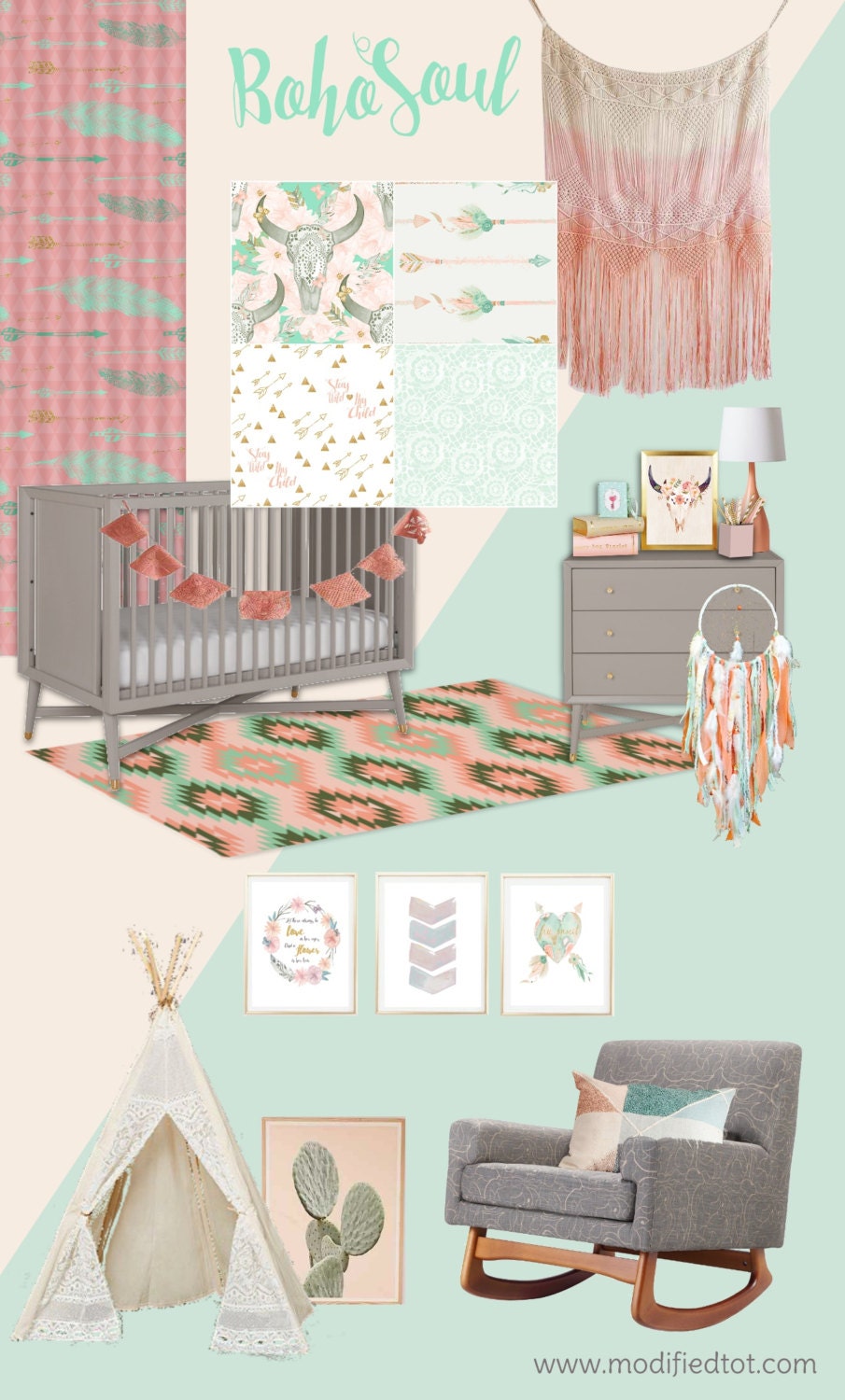 Crib Bedding Boho Girl Tribal Cribset Dream 50