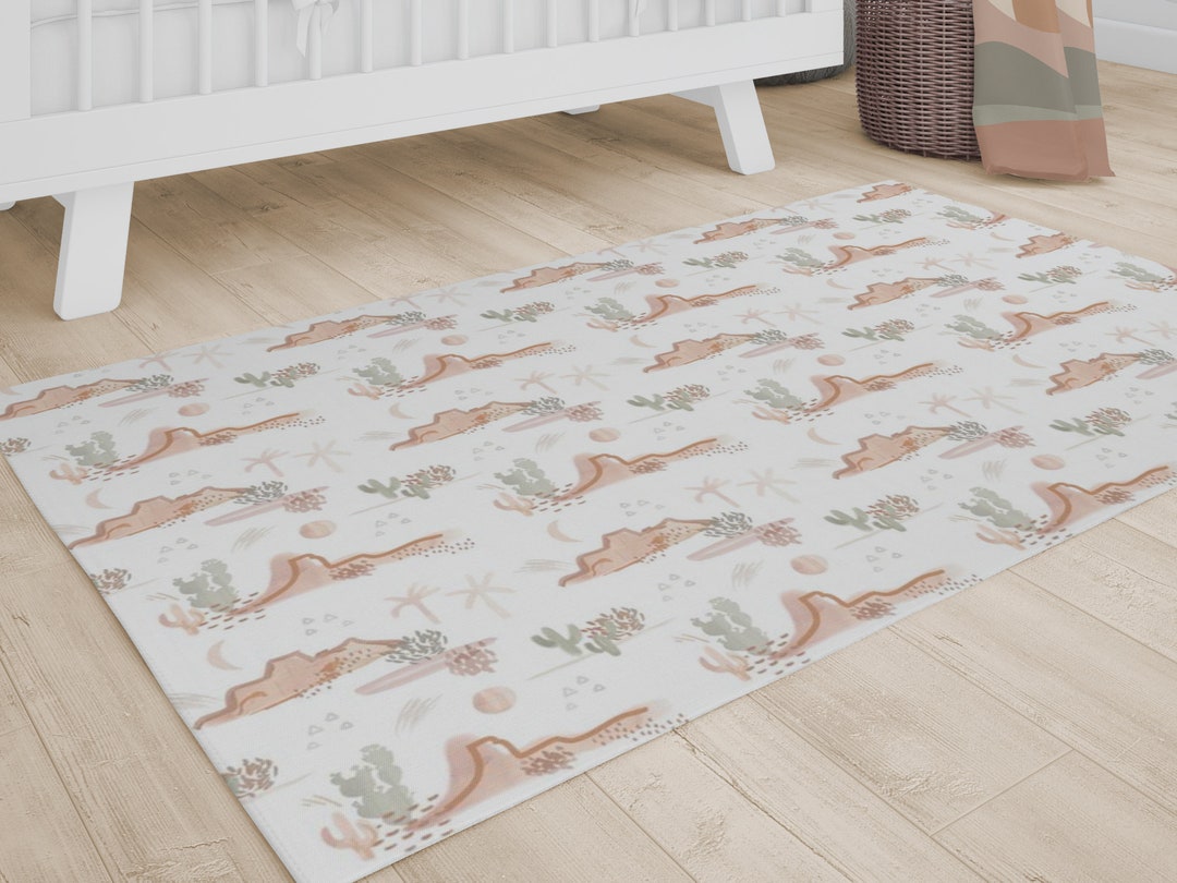 Desert Nursery Rug, Cactus Baby Boy Nursery Decor, Toddler Boy Room