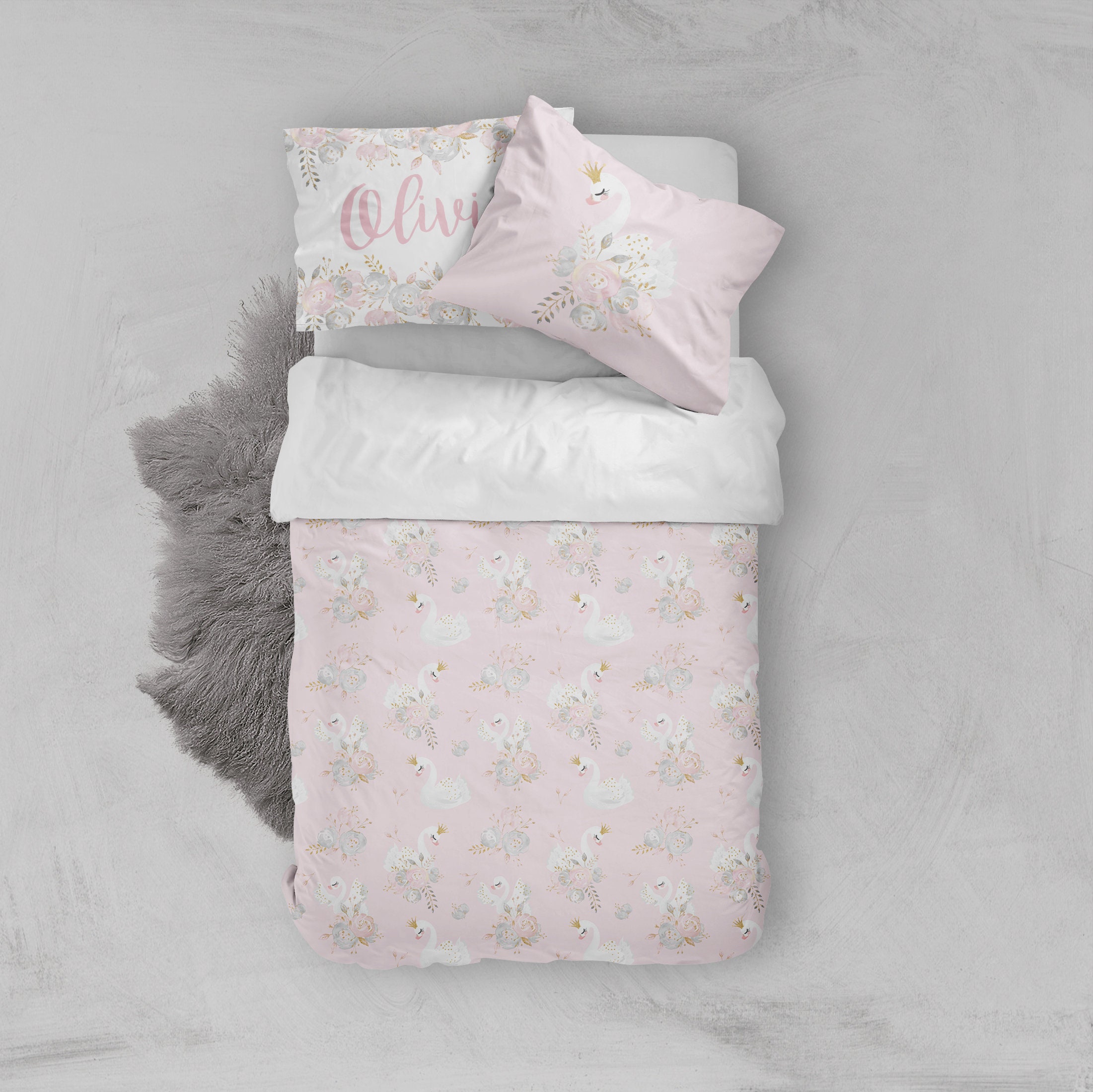 Swan Girls Room Girl Bedding Set Twin Duvet Covers Toddler Comforter Girl Queen Duvet Cover Bedding Sets Kids Teen Bedding Blush Pink Etsy Canada