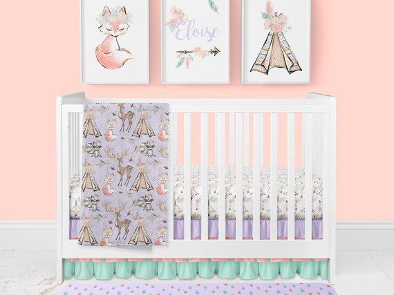 baby girl fox bedding