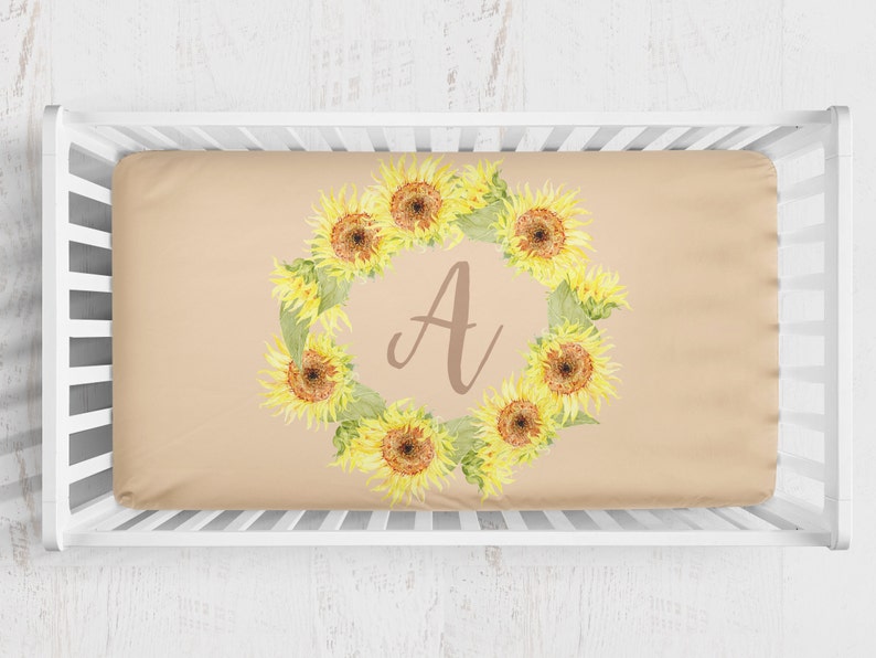 Baby Girl Crib Bedding Sunflower Nursery Boho Earthy Etsy