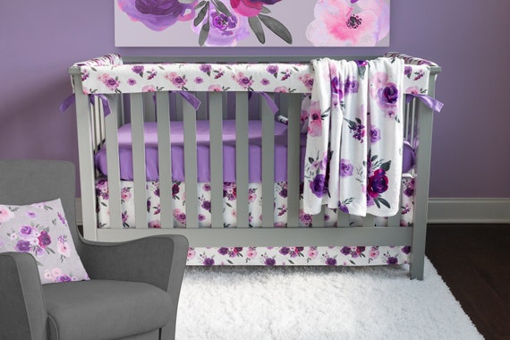 purple nursery bedding