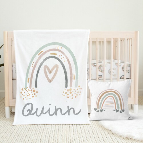 Rainbow Crib Sheet Boho Rainbow Baby Bedding Set Girl Crib Etsy