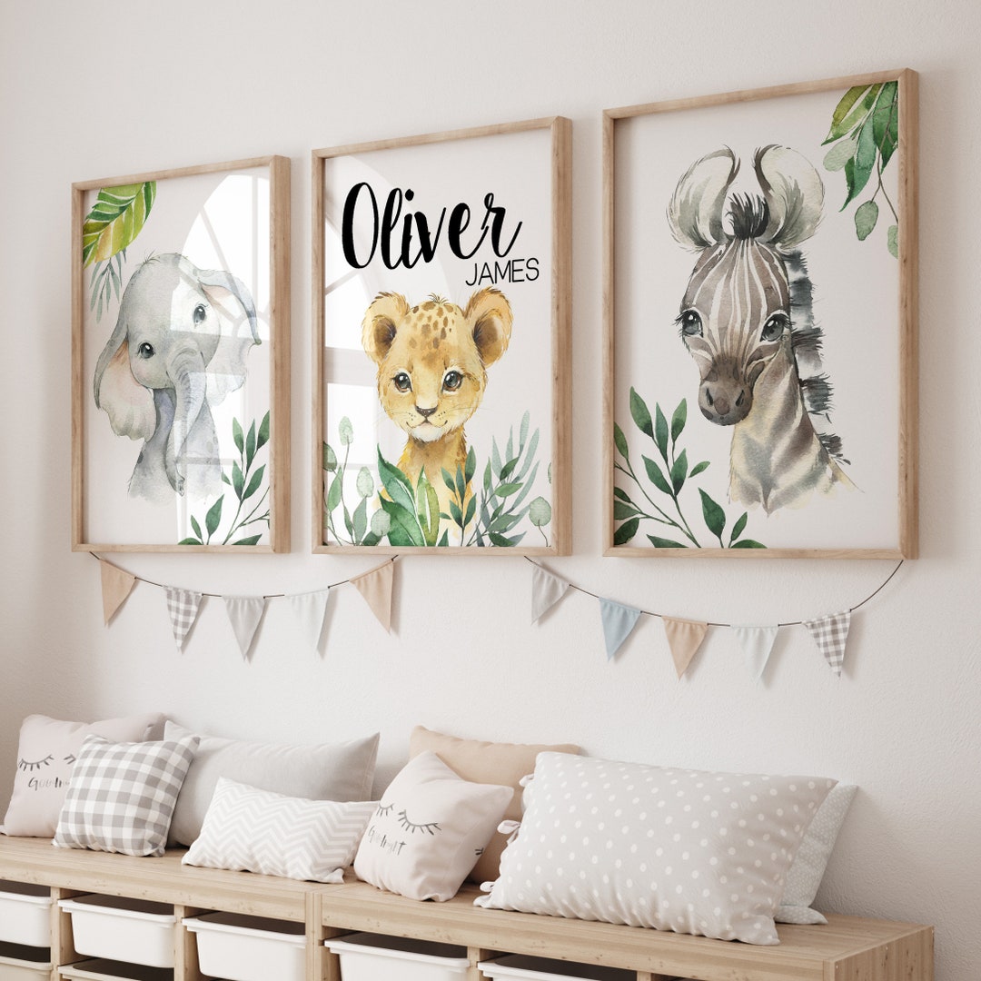 Jungle Nursery Wall Art Prints for Your Baby Boy Nursery, Safari ...