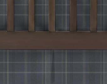 Crib Skirt | Classic Plaid Denim