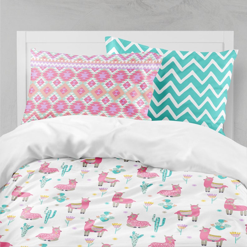 Llama Girls Room Pink Bedding Toddler Duvet Covers Comforter Girl Twin Cover Sets Kids Teen